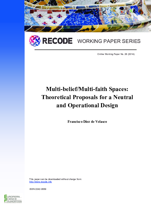 (PDF) Multi-belief/Multi-faith spaces: Theoretical proposals for a ...