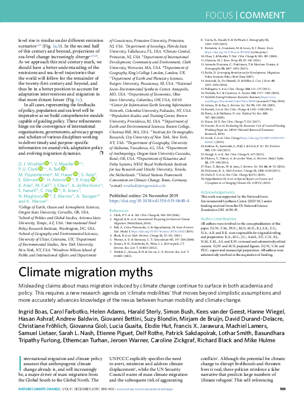 (PDF) Climate migration myths