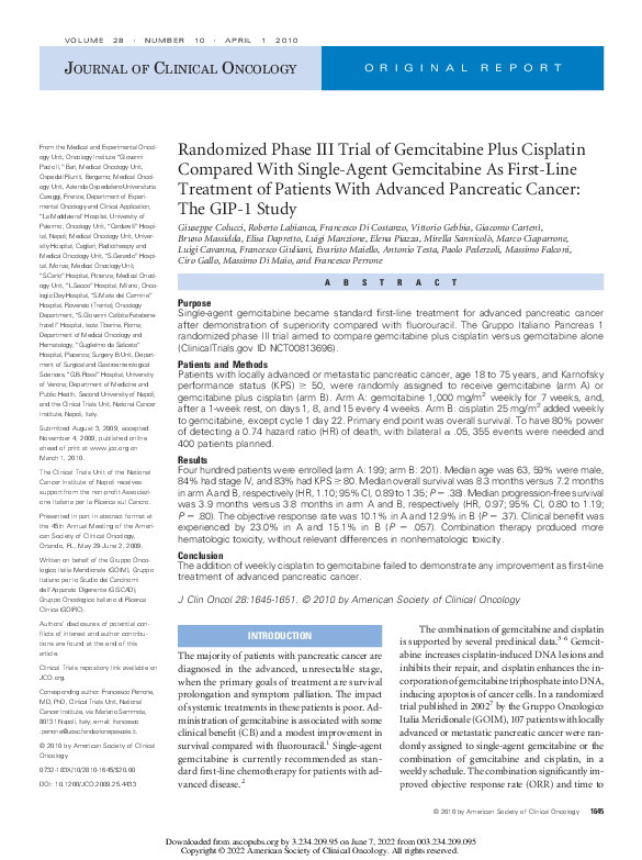 (PDF) Randomized Phase III Trial of Gemcitabine Plus Cisplatin Compared ...
