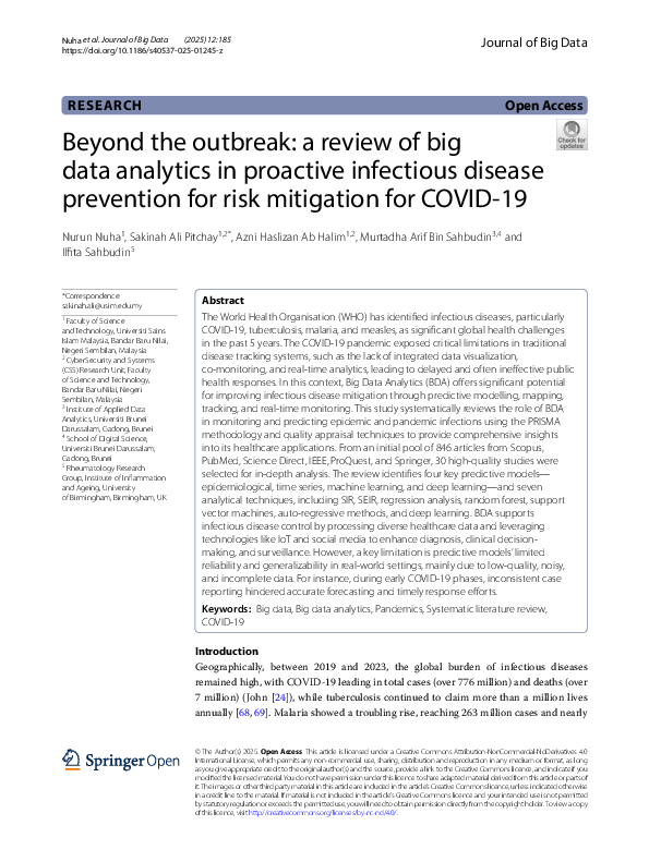 (PDF) Beyond the outbreak: a review of big data analytics in proactive ...