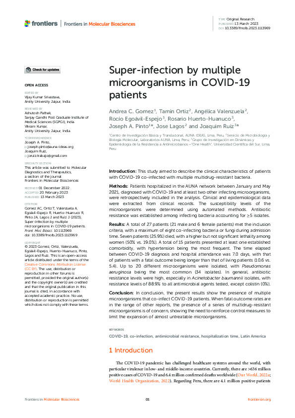 (PDF) Super-infection by multiple microorganisms in COVID-19 patients