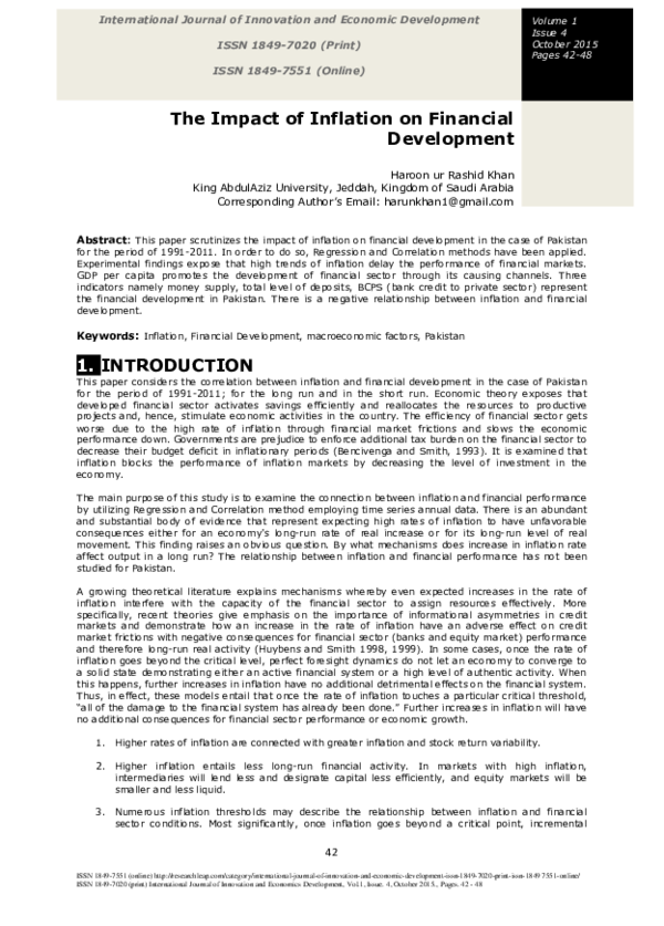 (PDF) The Impact of Inflation on Financial Development