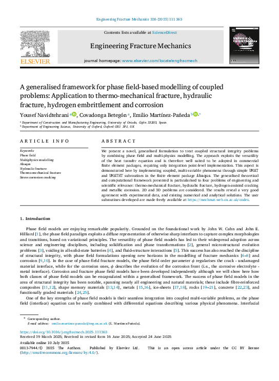 (PDF) A generalised framework for phase field-based modelling of ...