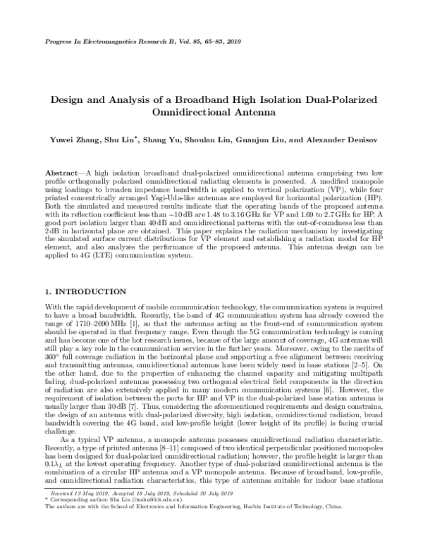 (PDF) Design and Analysis of a Broadband High Isolation Dual-Polarized ...