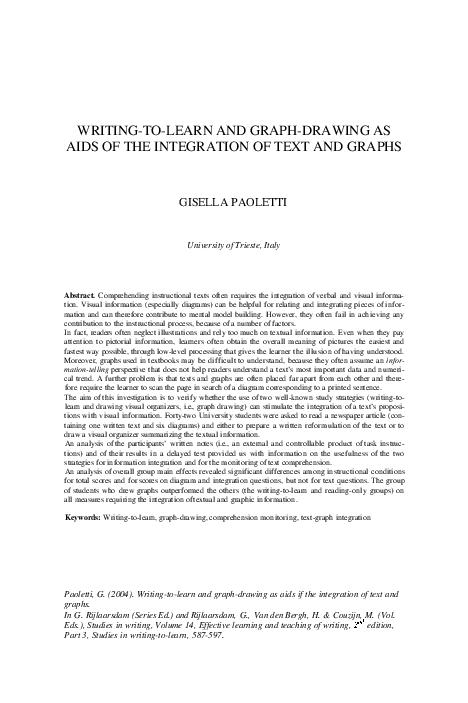 (PDF) Writing-To-Learn and Graph-Drawing as Aids of The Integration of ...