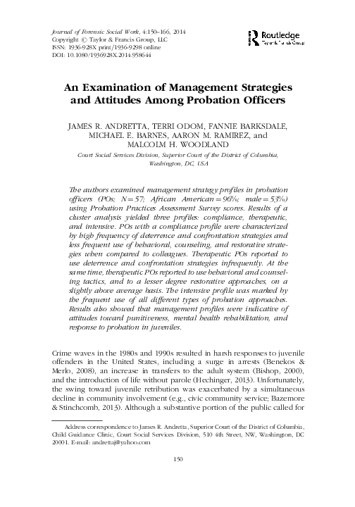 (PDF) An Examination of Management Strategies and Attitudes Among ...
