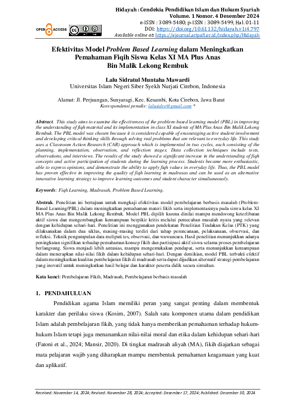 (PDF) Efektivitas Model Problem Based Learning dalam Meningkatkan ...