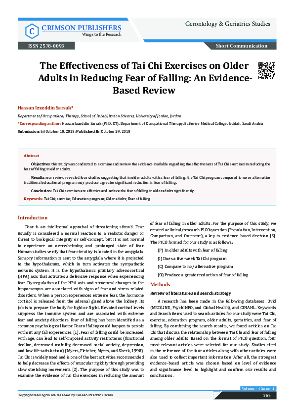 (PDF) The Effectiveness of Tai Chi Exercises on Older Adults in ...