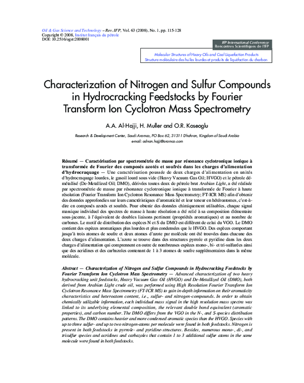 (PDF) Characterization of Nitrogen and Sulfur Compounds in ...