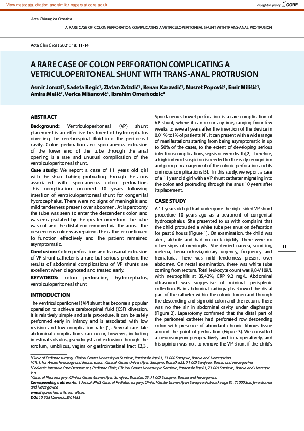(PDF) A rare case of colon perforation complicating a ...