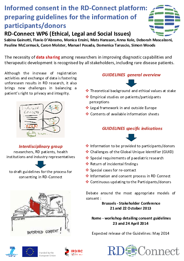(PDF) Informed consent in the RD-Connect platform: preparing guidelines ...