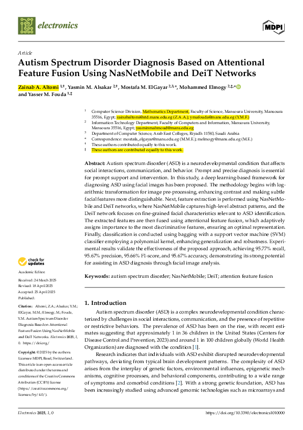 (PDF) Autism Spectrum Disorder Diagnosis Based on Attentional Feature ...