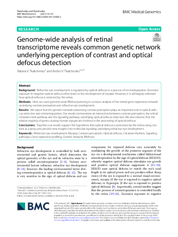 (PDF) Genome-wide analysis of retinal transcriptome reveals common ...