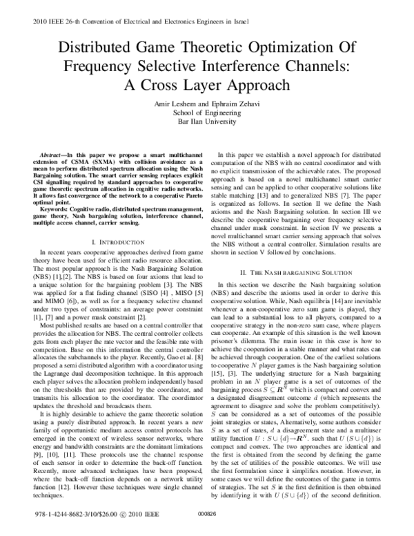 (PDF) Distributed game theoretic optimization of frequency selective ...