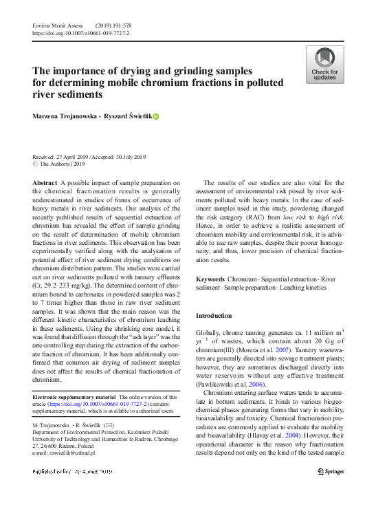(PDF) The importance of drying and grinding samples for determining ...