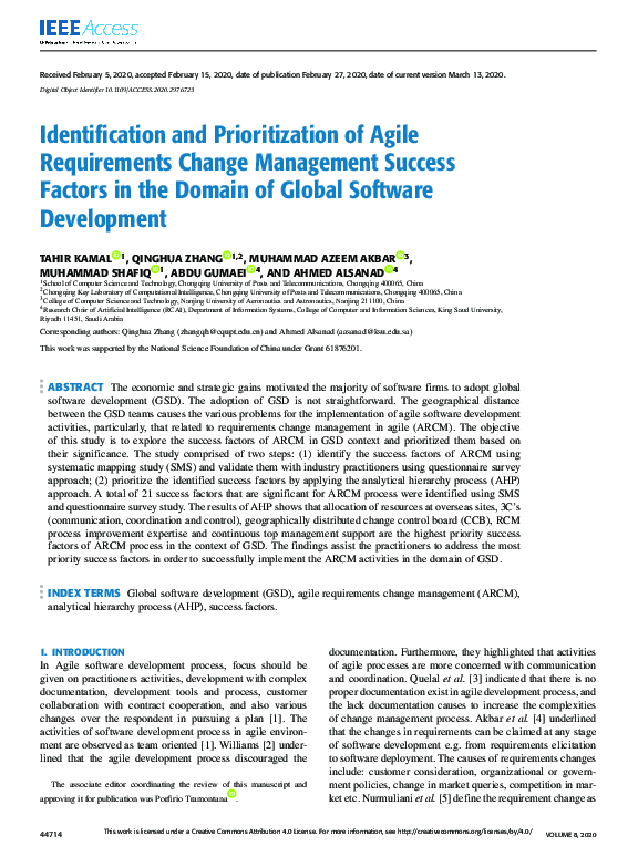 (PDF) Identification and Prioritization of Agile Requirements Change ...