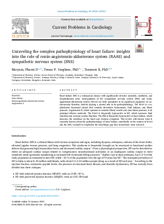 (PDF) Unraveling the complex pathophysiology of heart failure: insights ...