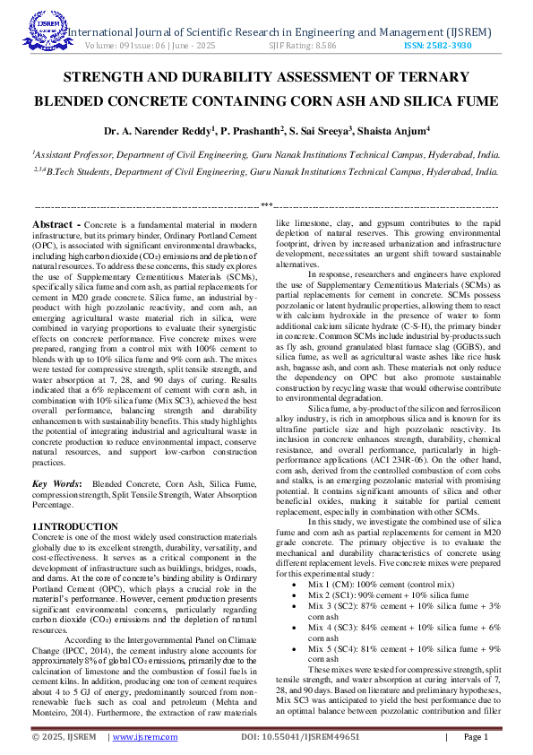 (PDF) STRENGTH AND DURABILITY ASSESSMENT OF TERNARY BLENDED CONCRETE ...