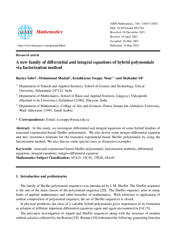(PDF) A new family of differential and integral equations of hybrid ...