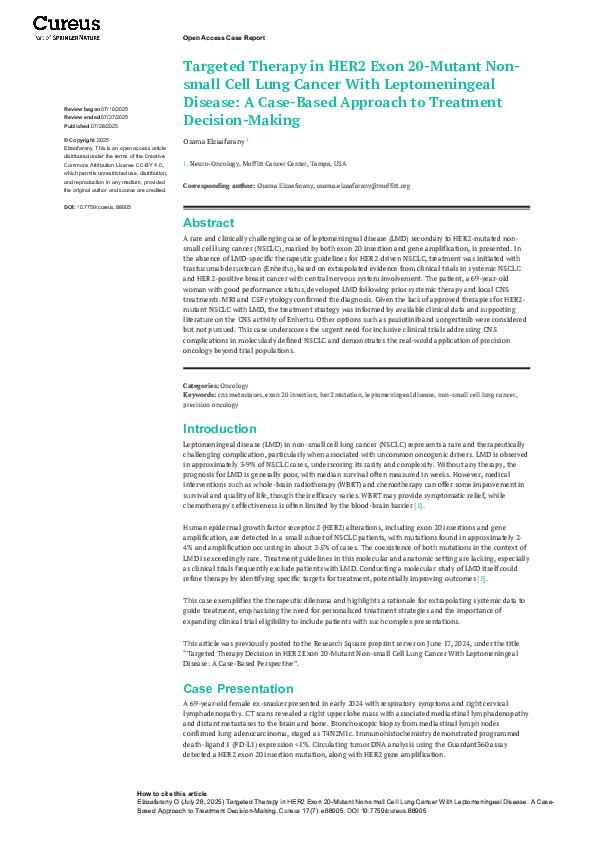 (PDF) Targeted Therapy in HER2 Exon 20-Mutant Nonsmall Cell Lung Cancer ...