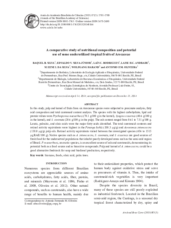 (PDF) A comparative study of nutritional composition and potential use ...