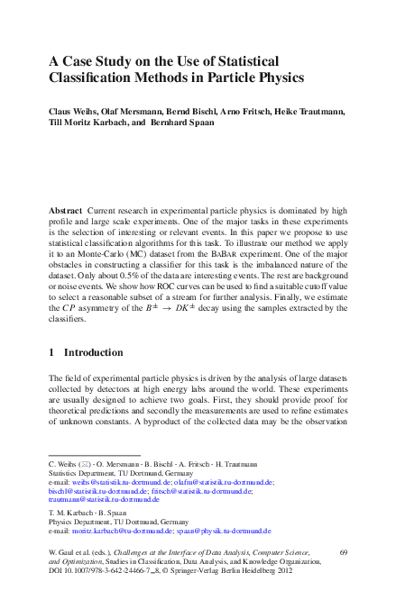 (PDF) A Case Study on the Use of Statistical Classification Methods in ...