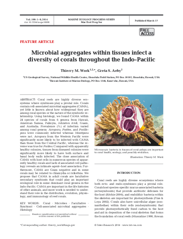 (PDF) Microbial aggregates within tissues infect a diversity of corals ...