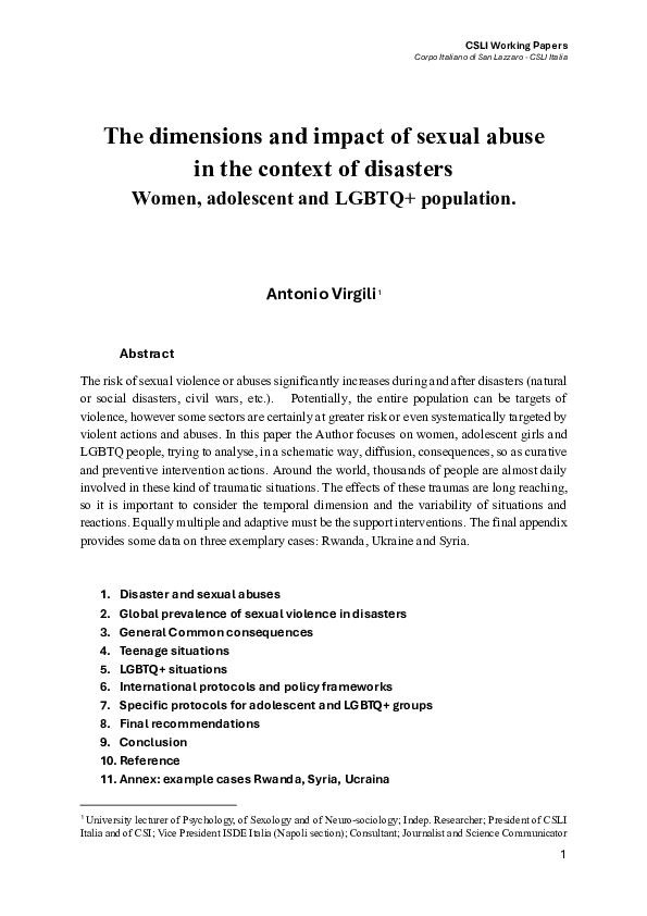 (PDF) The dimensions and impact of sexual abuse in the context of ...