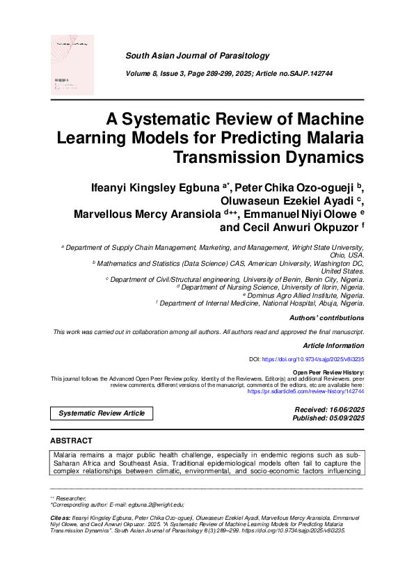 (PDF) A Systematic Review of Machine Learning Models for Predicting ...