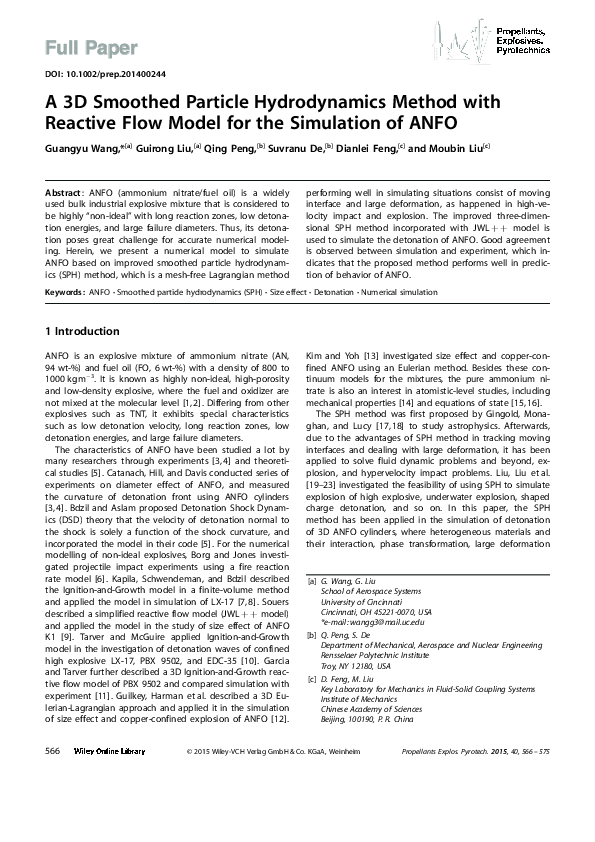 (PDF) A 3D Smoothed Particle Hydrodynamics Method with Reactive Flow ...