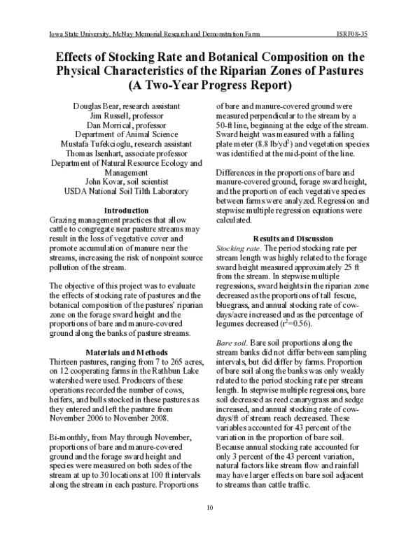 (PDF) Effects of Stocking Rate and Botanical Composition on the ...