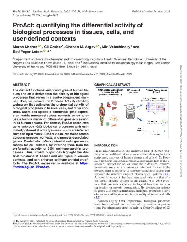 (PDF) ProAct: quantifying the differential activity of biological ...