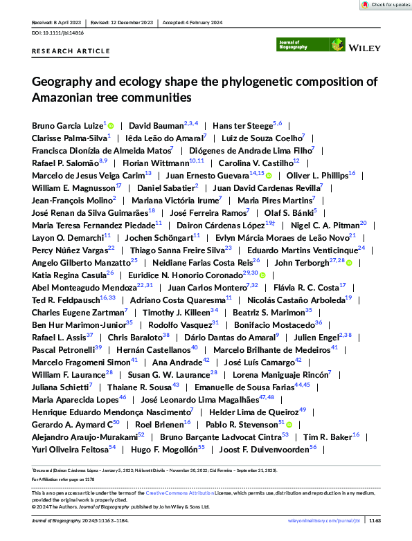 (PDF) Geography and ecology shape the phylogenetic composition of ...