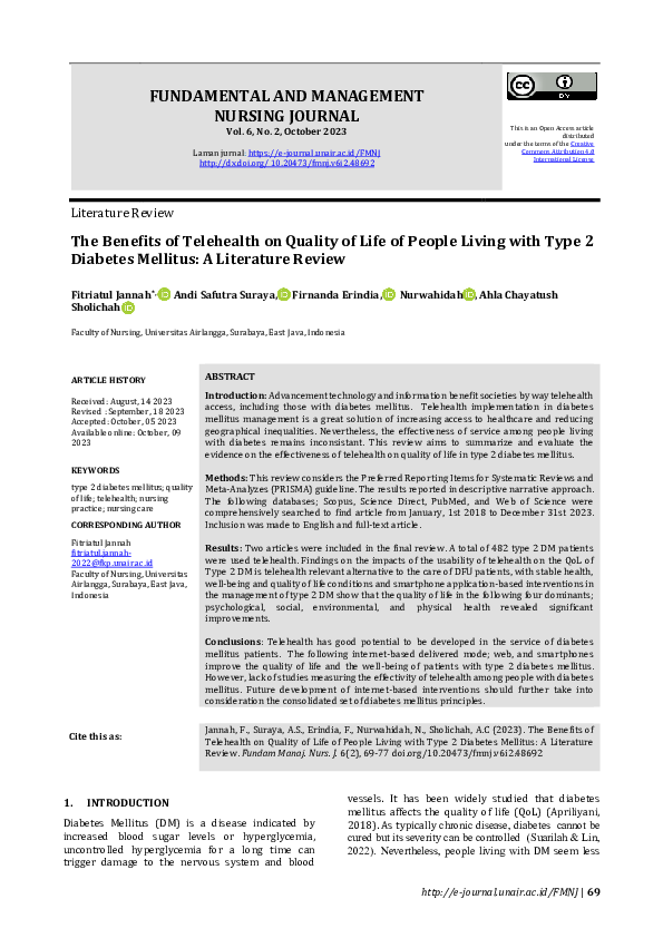 (PDF) The Benefits of Telehealth on Quality of Life of People Living ...