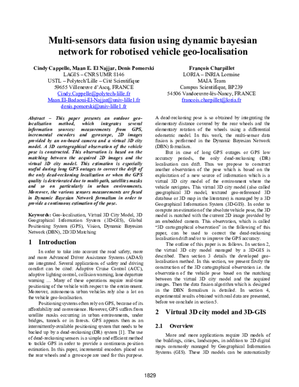 (PDF) Multi-sensors data fusion using dynamic bayesian network for ...