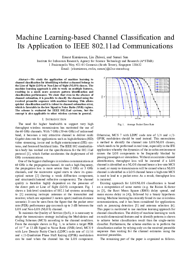 (PDF) Machine Learning-Based Channel Classification and Its Application ...