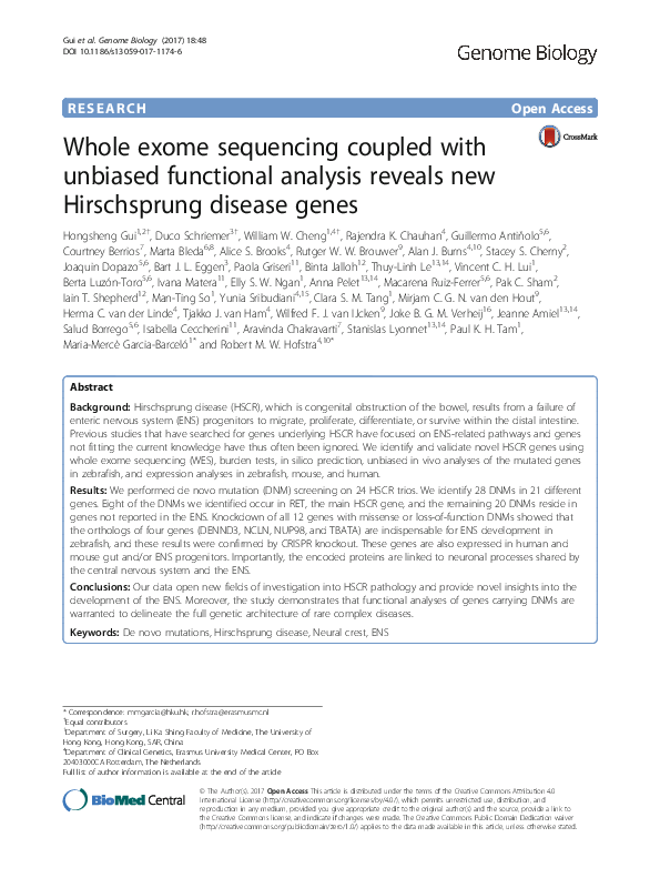 (PDF) Whole exome sequencing coupled with unbiased functional analysis ...