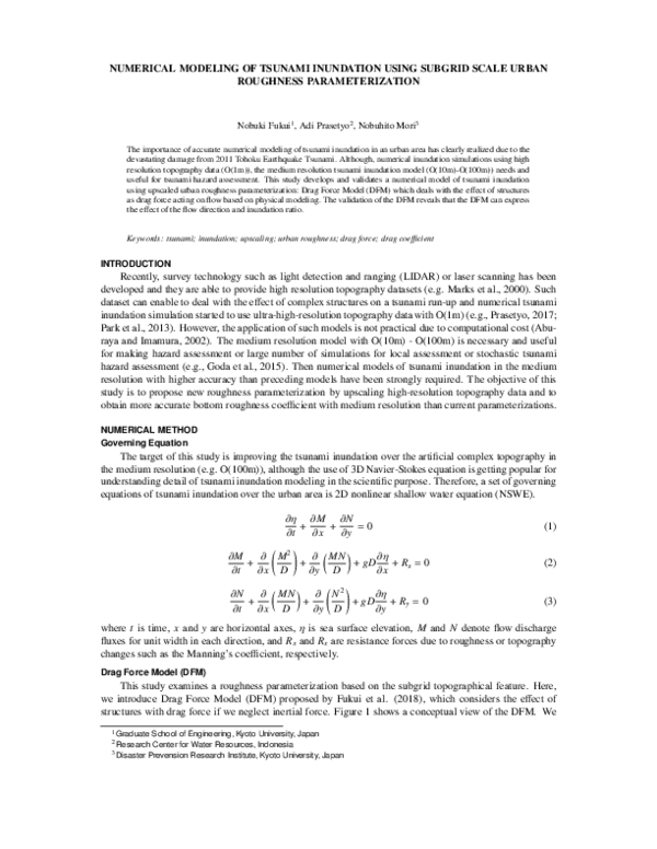 (PDF) Numerical Modeling of Tsunami Inundation Using Subgrid Scale ...