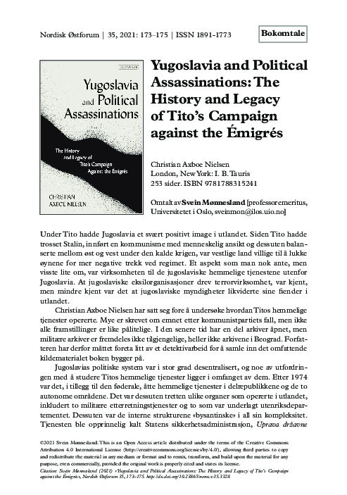 (PDF) Yugoslavia and Political Assassinations: The History and Legacy ...