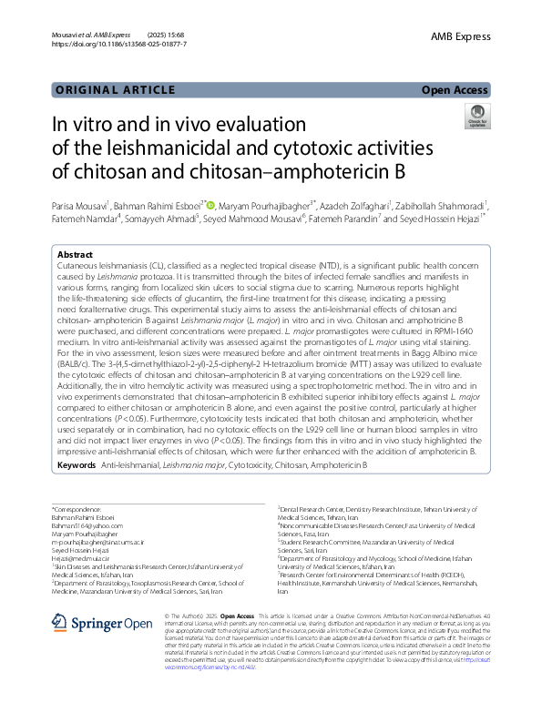 (PDF) In vitro and in vivo evaluation of the leishmanicidal and ...