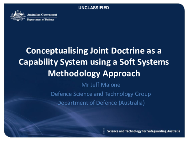 (PDF) Conceptualising Joint Doctrine as a Capability System using a ...