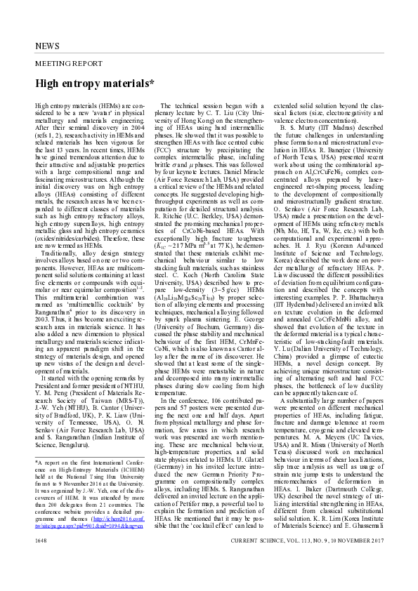 (PDF) High Entropy Materials