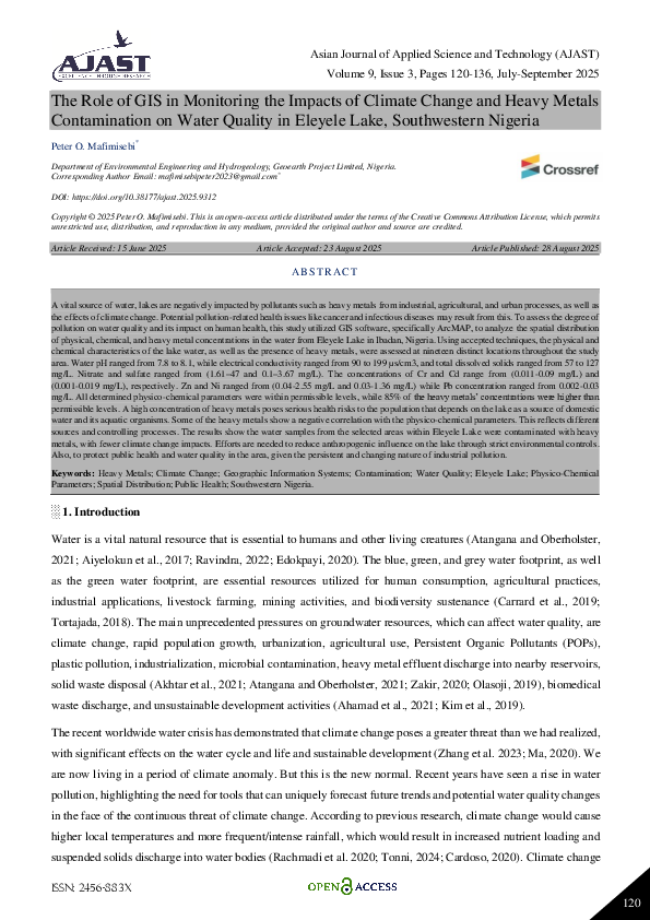 (PDF) The Role of GIS in Monitoring the Impacts of Climate Change and ...