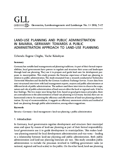 (PDF) Land-Use Planning and Public Administration in Bavaria, Germany ...