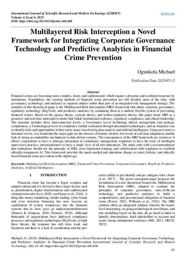 (PDF) Multilayered Risk Interception a Novel Framework for Integrating ...
