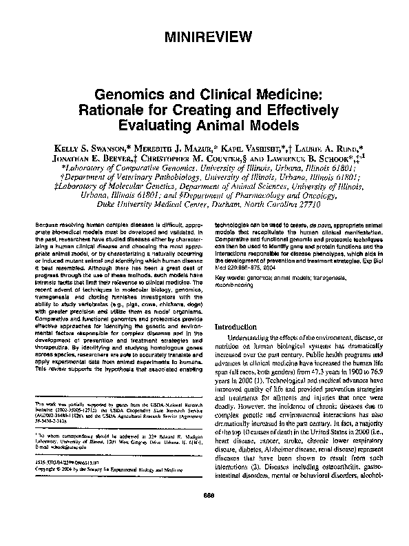 (PDF) Genomics and Clinical Medicine: Rationale for Creating and ...
