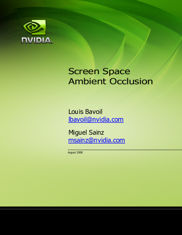 (PDF) Screen Space Ambient Occlusion