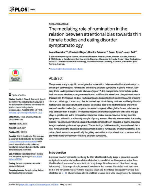 (PDF) The mediating role of rumination in the relation between ...