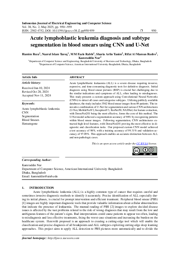 (PDF) Acute lymphoblastic leukemia diagnosis and subtype segmentation ...