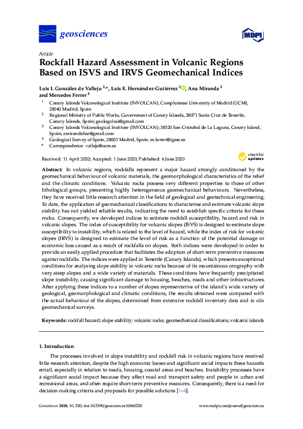 (PDF) Rockfall Hazard Assessment in Volcanic Regions Based on ISVS and ...